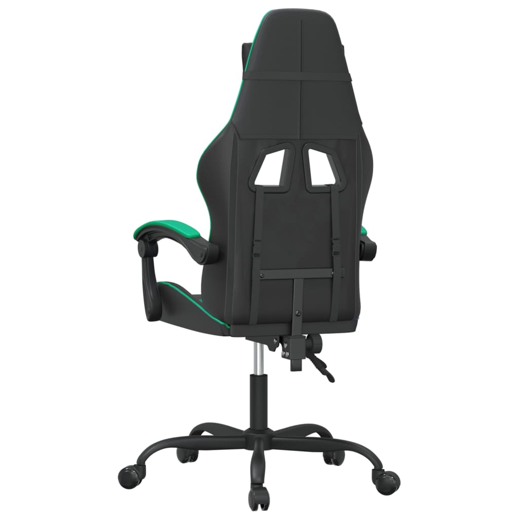 drejelig gamingstol kunstlæder sort og grøn