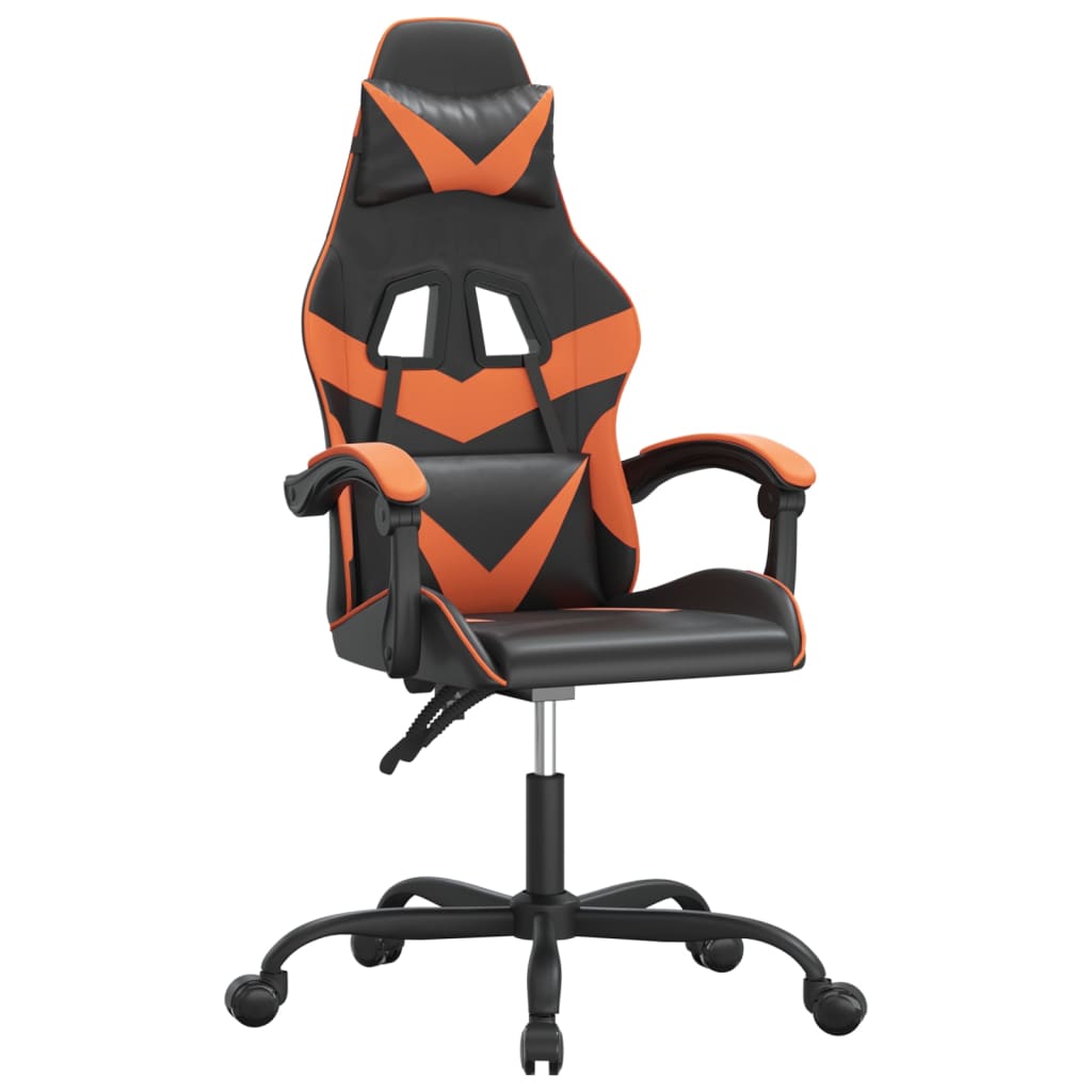 drejelig gamingstol kunstlæder sort og orange