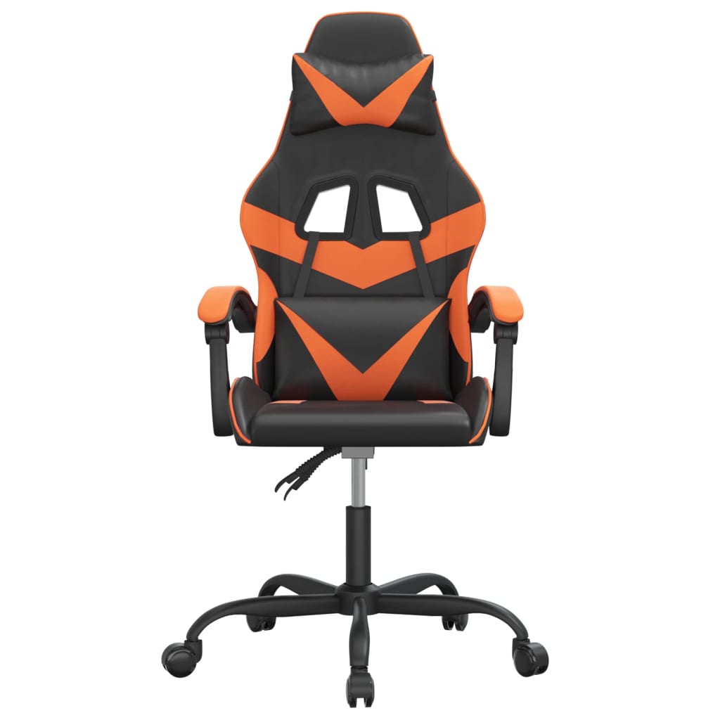 drejelig gamingstol kunstlæder sort og orange