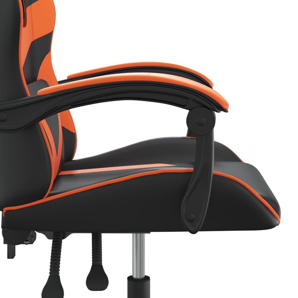 drejelig gamingstol kunstlæder sort og orange