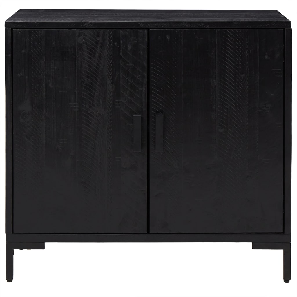 skænk 75x35x70 cm massivt fyrretræ sort