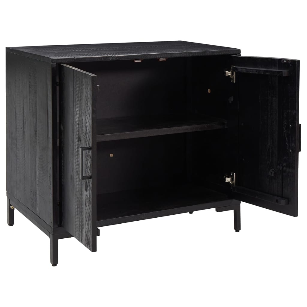 skænk 75x35x70 cm massivt fyrretræ sort
