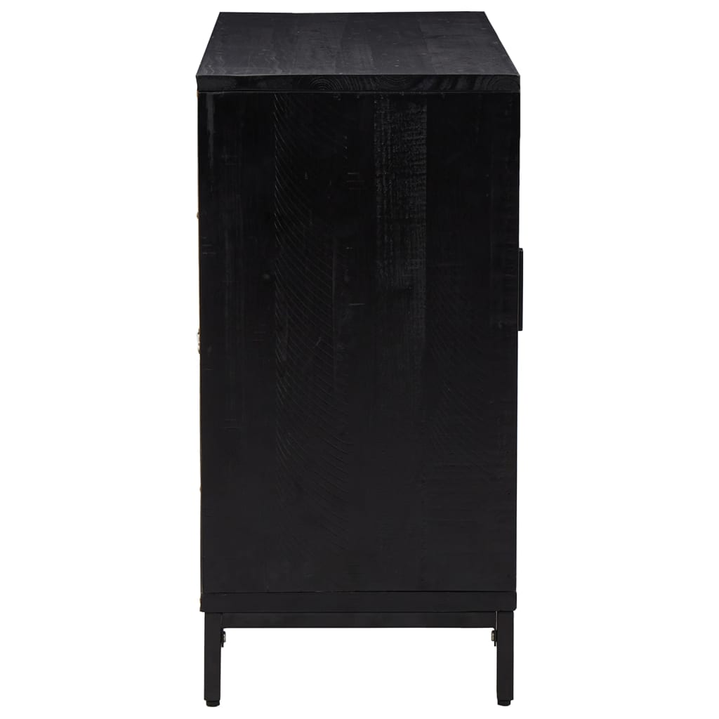 skænk 75x35x70 cm massivt fyrretræ sort