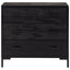 kommode 75x35x70 cm massivt fyrretræ sort