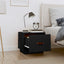 sengebord 40x34x35 cm massivt fyrretræ sort