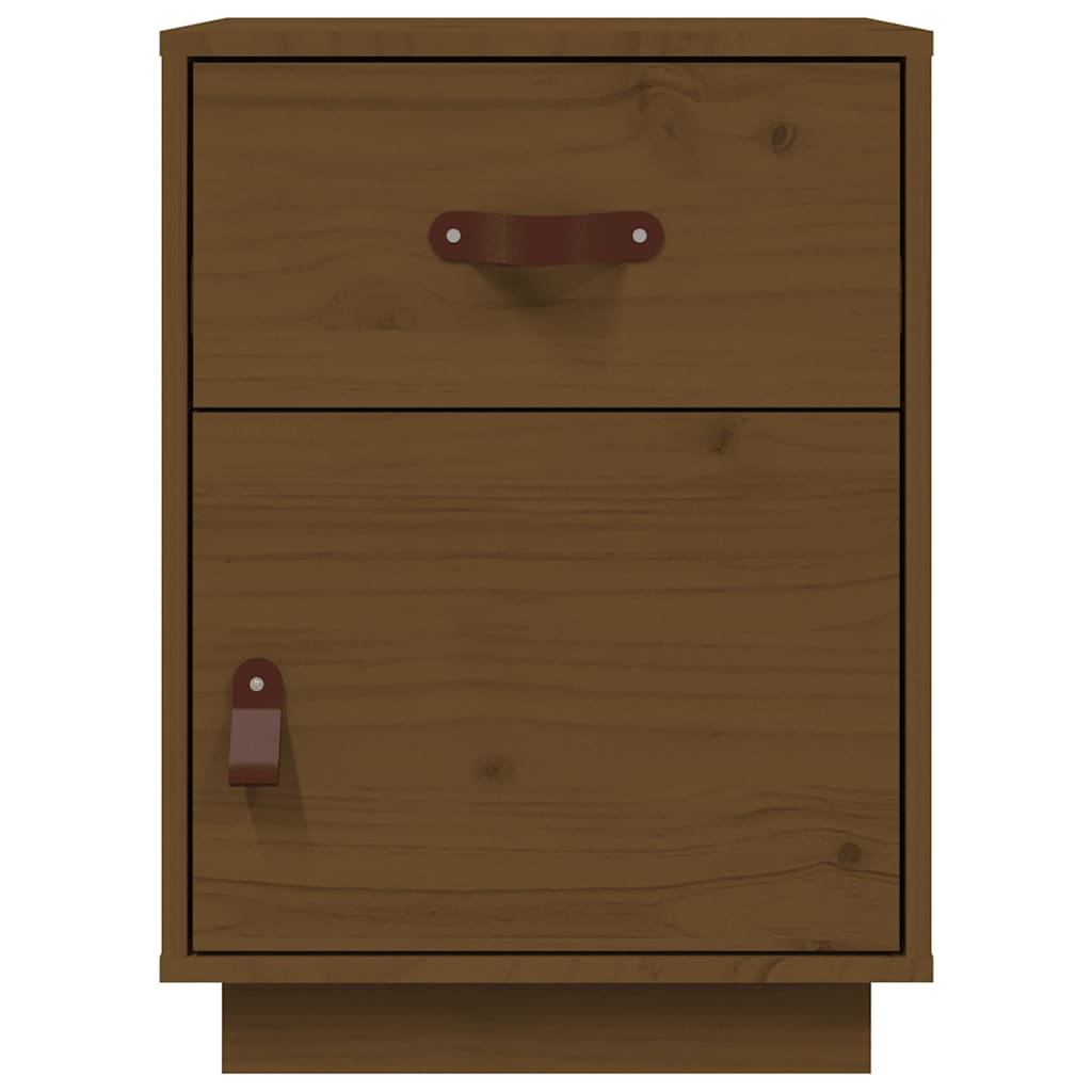 sengeborde 2 stk. 40x34x55 cm massivt fyrretræ gyldenbrun