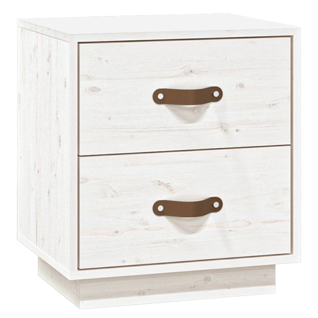 sengeborde 2 stk. 40x34x45 cm massivt fyrretræ hvid