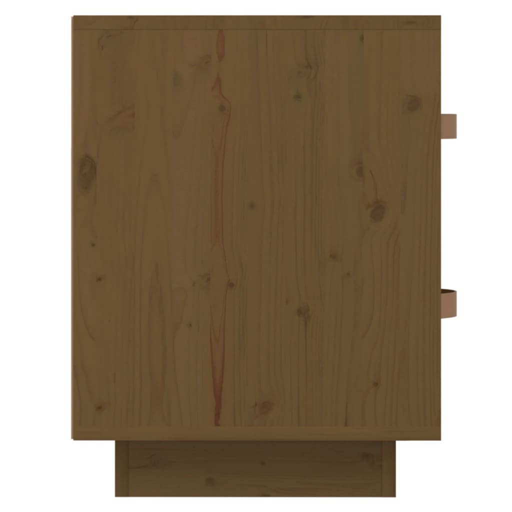sengeborde 2 stk. 40x34x45 cm massivt fyrretræ gyldenbrun