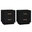 sengeborde 2 stk. 40x34x45 cm massivt fyrretræ sort