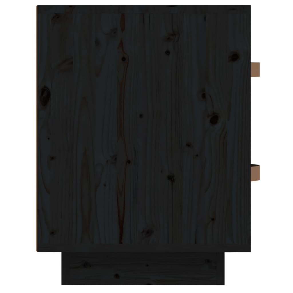 sengeborde 2 stk. 40x34x45 cm massivt fyrretræ sort