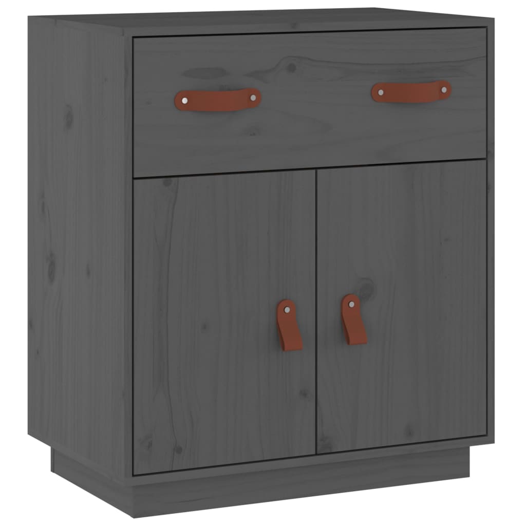 skænk 65,5x40x75 cm massivt fyrretræ grå