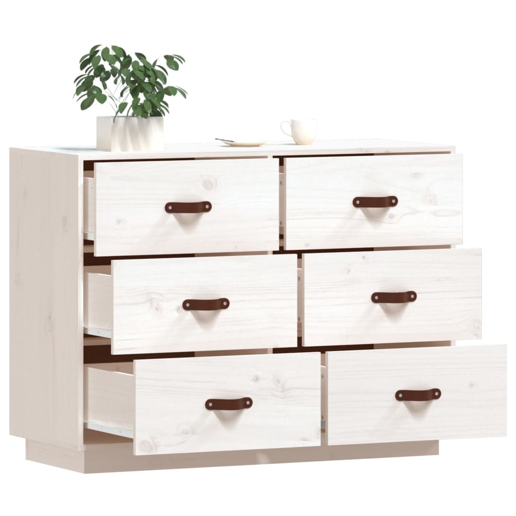 skænk 100x40x75 cm massivt fyrretræ hvid