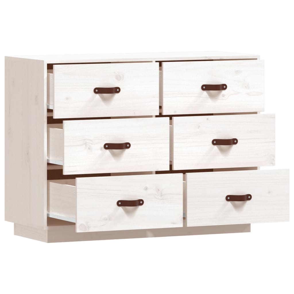 skænk 100x40x75 cm massivt fyrretræ hvid