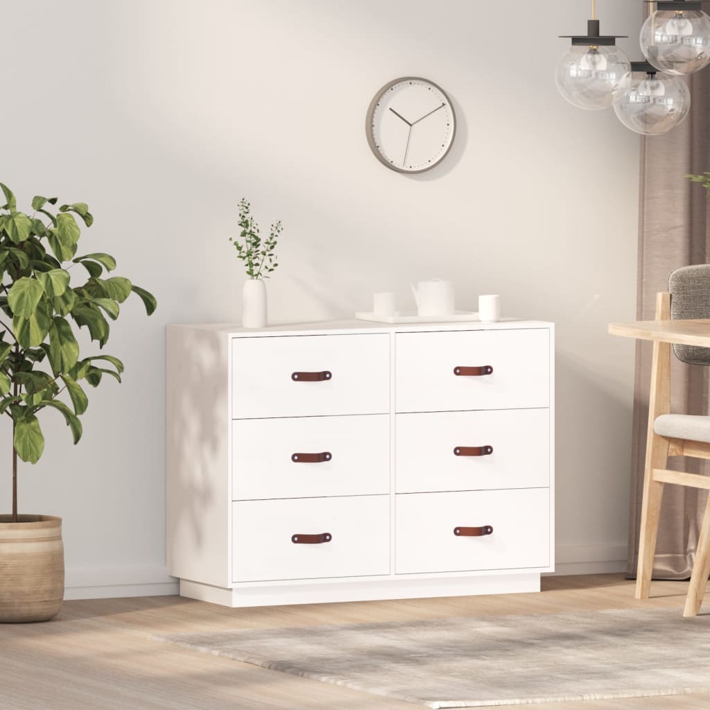skænk 100x40x75 cm massivt fyrretræ hvid