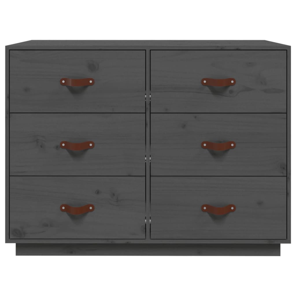 skænk 100x40x75 cm massivt fyrretræ Grå