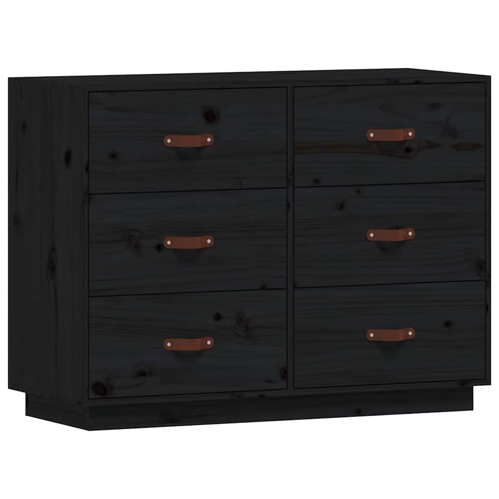 skænk 100x40x75 cm massivt fyrretræ sort