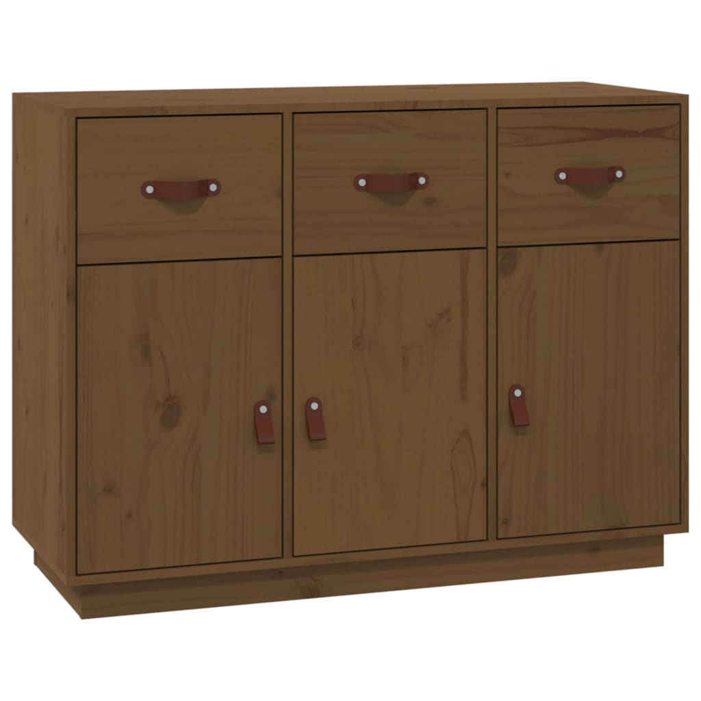 skænk 100x40x75 cm massivt fyrretræ gyldenbrun
