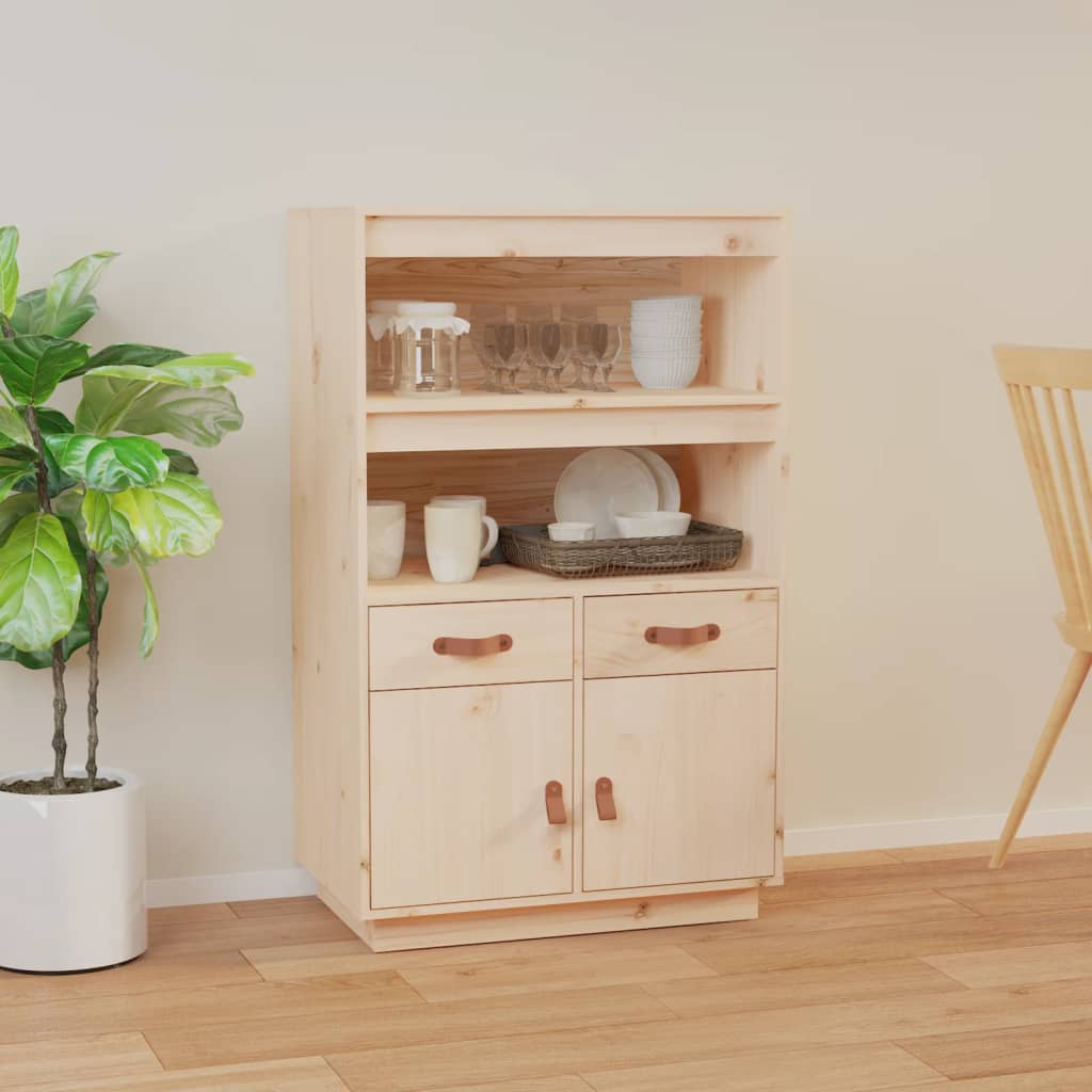 højskab 67x40x108,5 cm massivt fyrretræ