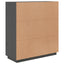 højskab 100x40x108,5 cm massivt fyrretræ grå