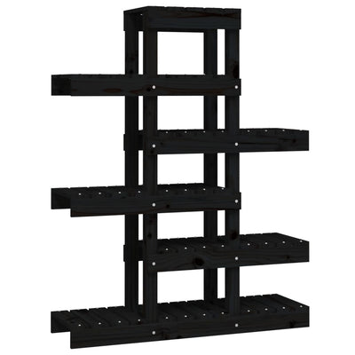plantestativ 85x25x109,5 cm massivt fyrretræ sort