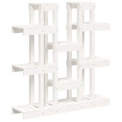 plantestativ 104,5x25x109,5 cm massivt fyrretræ hvid
