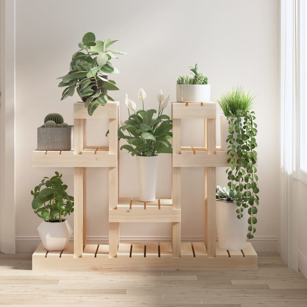 plantestativ 104,5x25x77,5 cm massivt fyrretræ billede