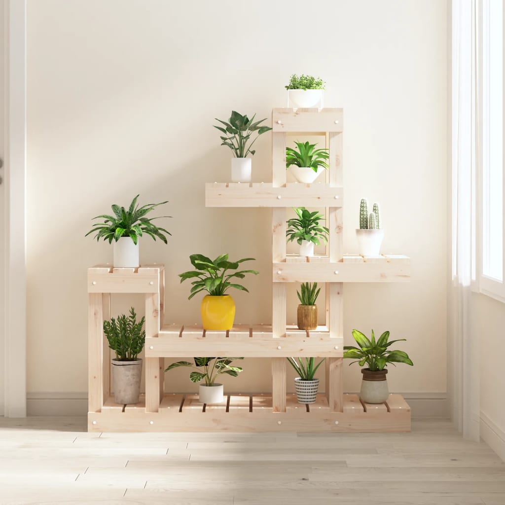 plantestativ 92x25x97 cm massivt fyrretræ billede