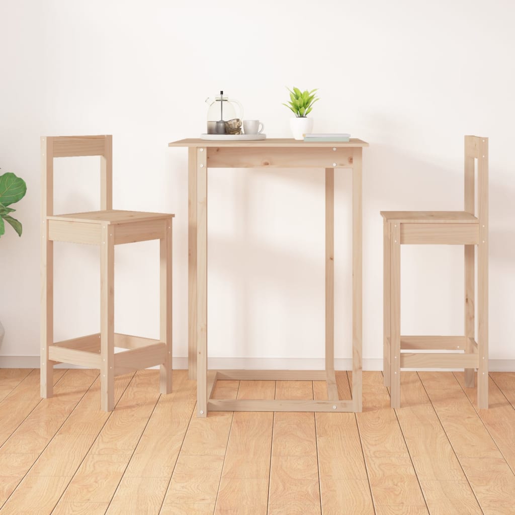 Barstole 2 Stk. Massivt Fyrretræ - Naturfarvet / 40 X 41.5 x 112 cm