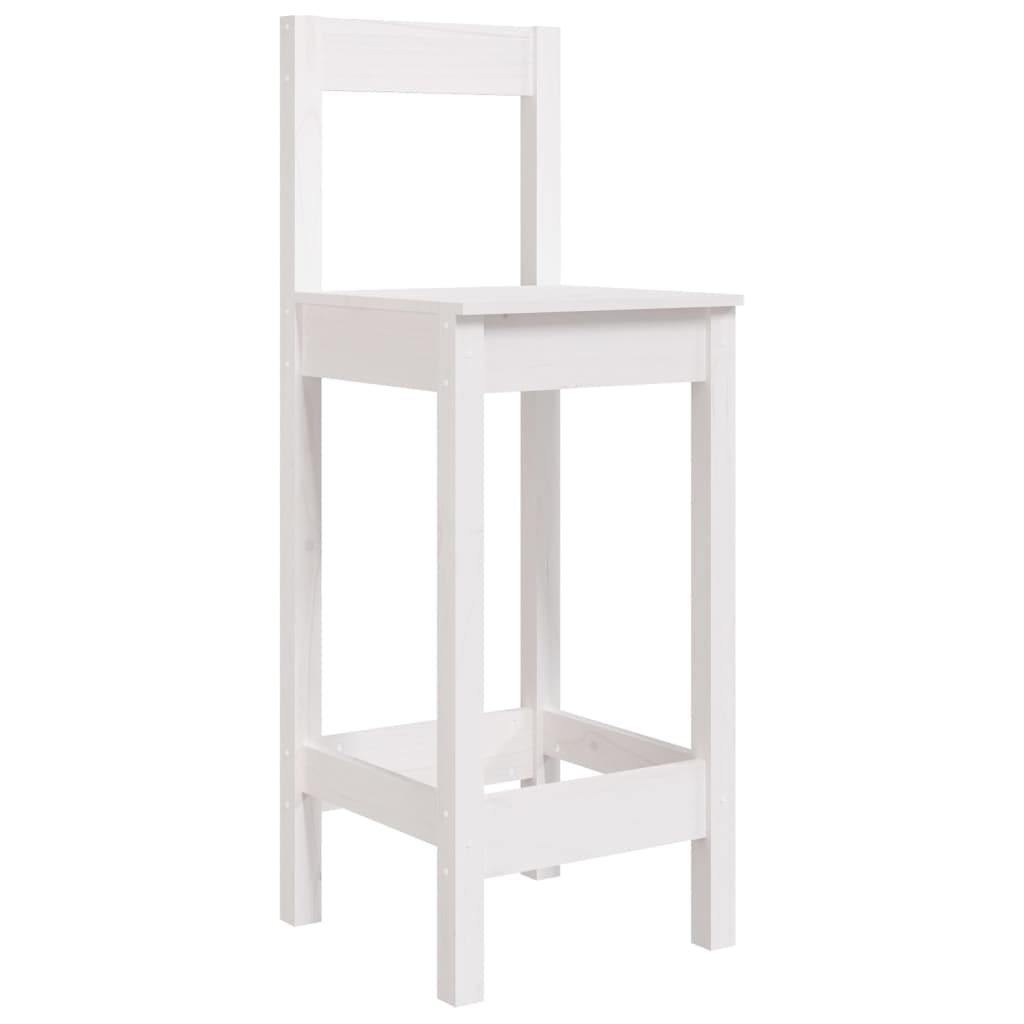 barstole 2 stk. 40x41,5x112 cm massivt fyrretræ hvid