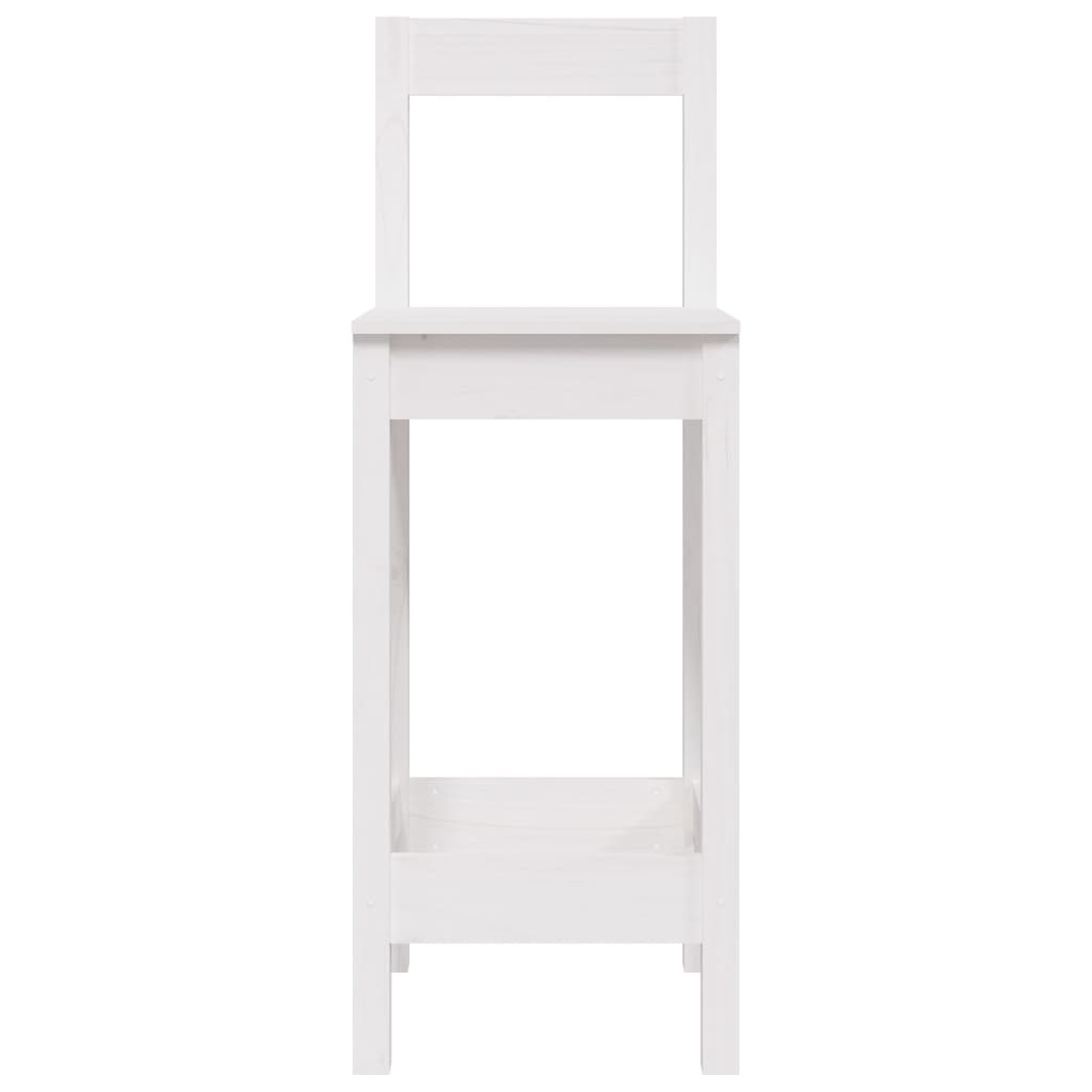 barstole 2 stk. 40x41,5x112 cm massivt fyrretræ hvid
