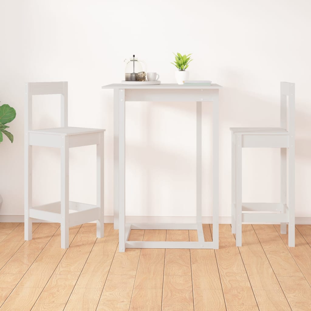 barstole 2 stk. 40x41,5x112 cm massivt fyrretræ hvid