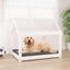 hundeseng 81x60x70 cm massivt fyrretræ hvid