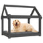 hundeseng 81x60x70 cm massivt fyrretræ grå