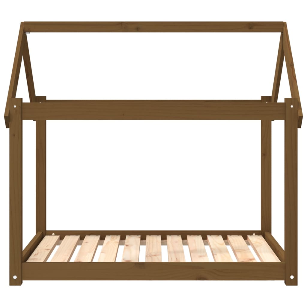hundeseng 101x70x90 cm massivt fyrretræ gyldenbrun