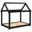 hundeseng 101x70x90 cm massivt fyrretræ sort