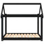hundeseng 101x70x90 cm massivt fyrretræ sort