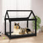 hundeseng 101x70x90 cm massivt fyrretræ sort