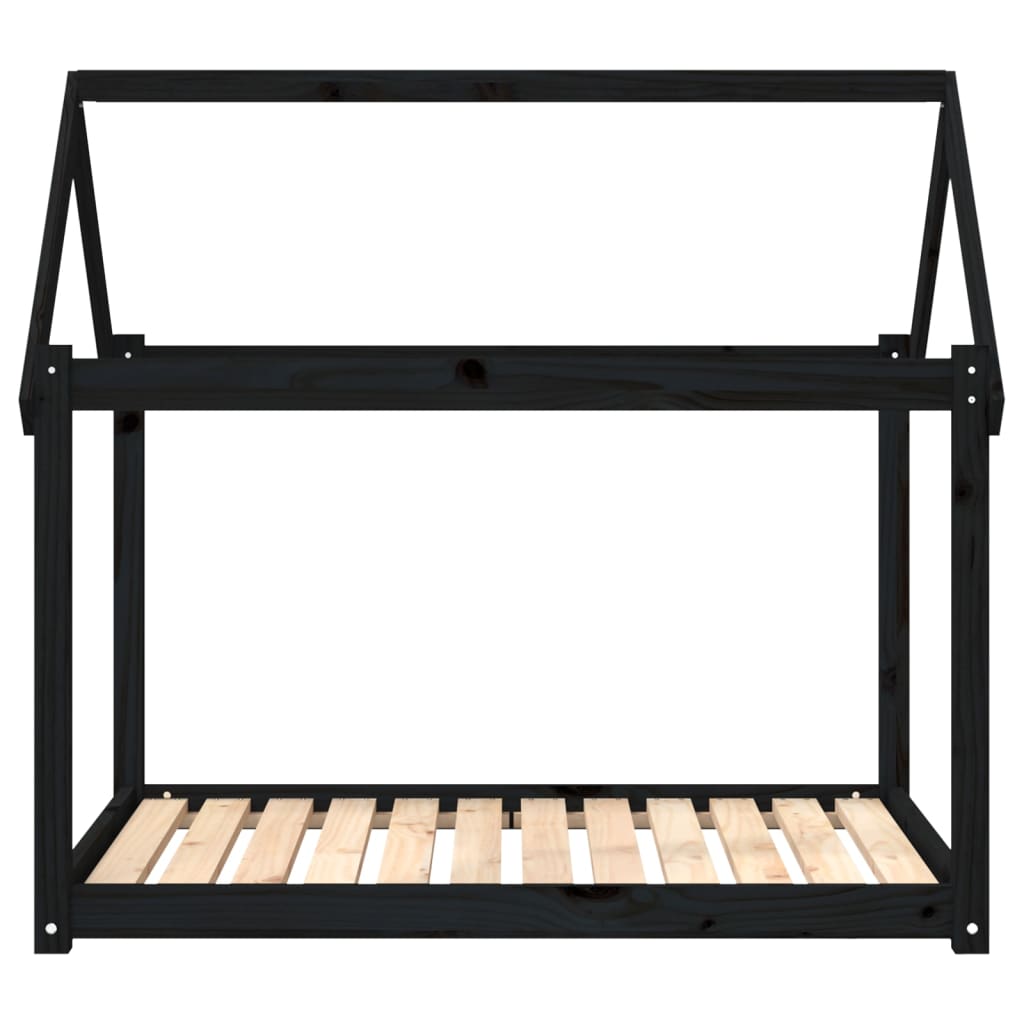 hundeseng 111x80x100 cm massivt fyrretræ sort