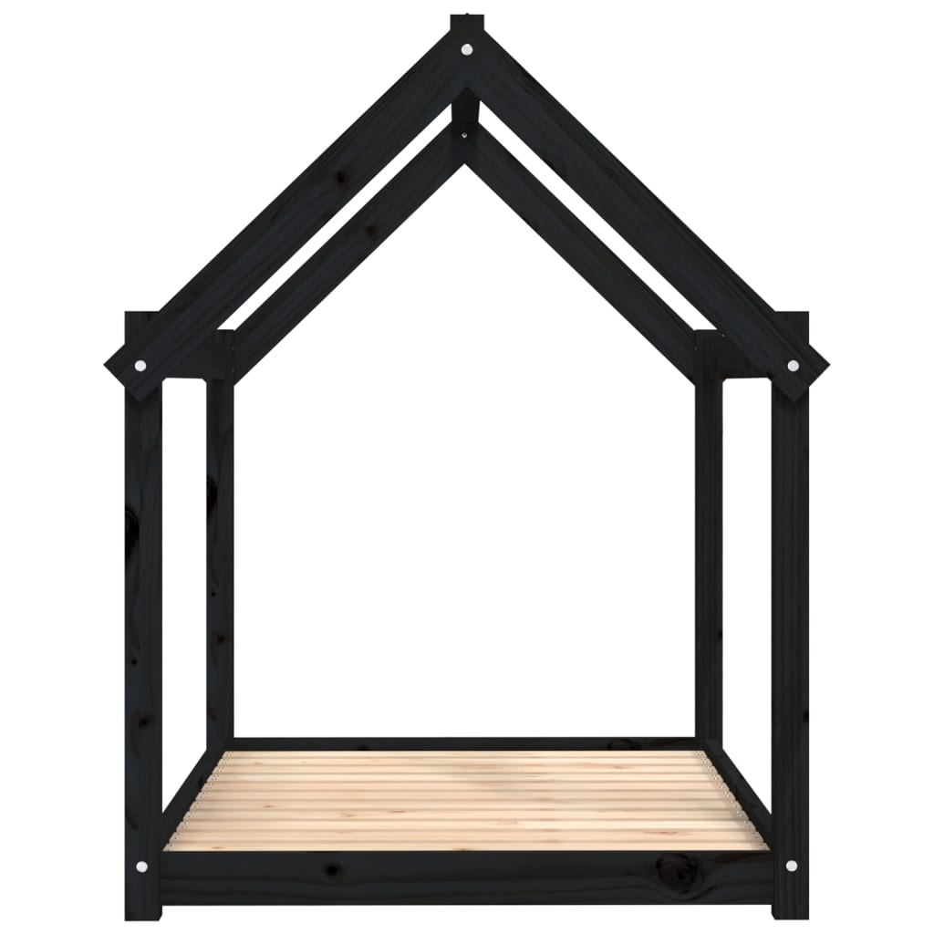 hundeseng 111x80x100 cm massivt fyrretræ sort