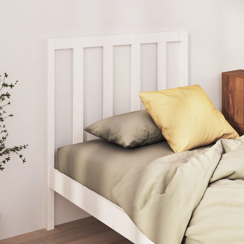 sengegavl 95x4x100 cm massivt fyrretræ hvid