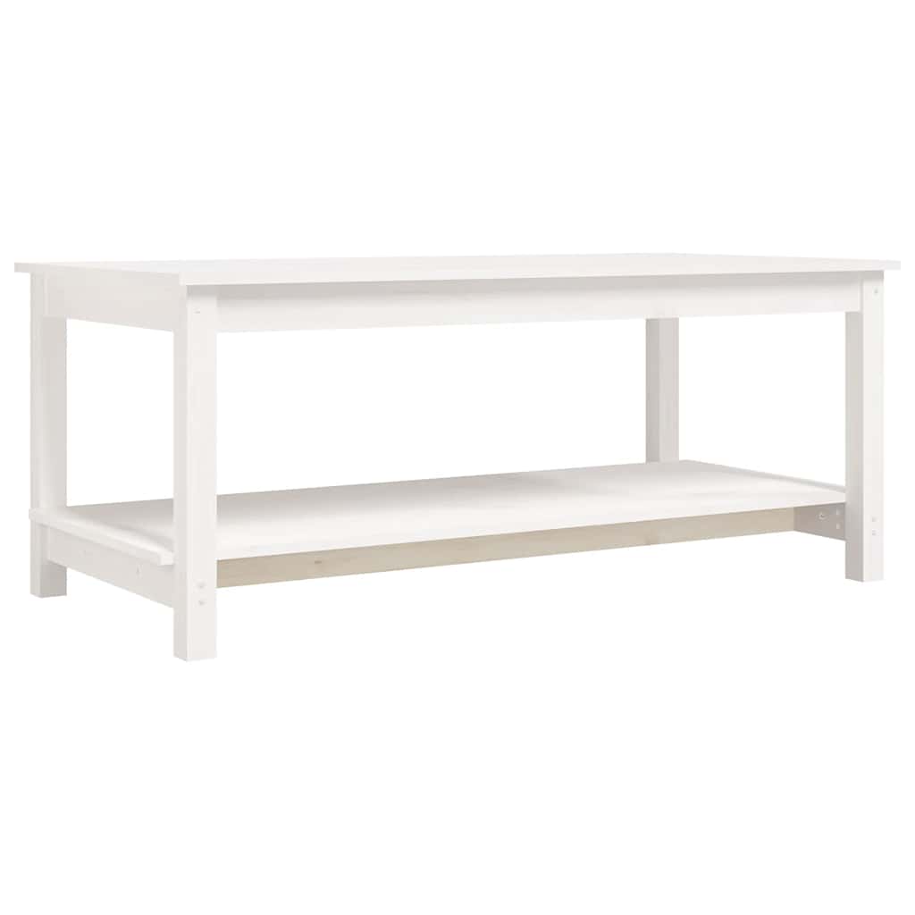 sofabord 110x55x45 cm massivt fyrretræ hvid