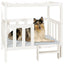 hundeseng 105,5x83,5x100 cm massivt fyrretræ hvid