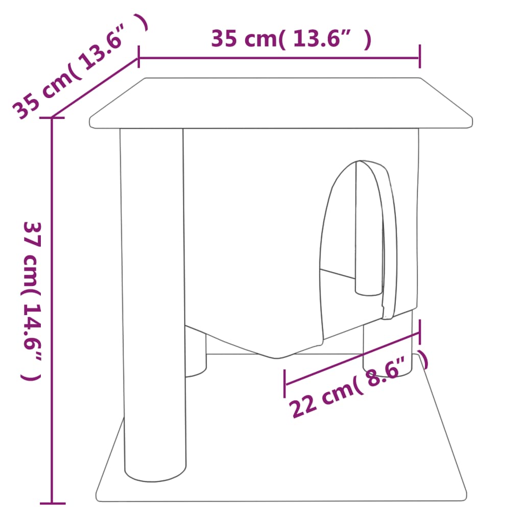 kradsetræ med sisalkradsestolper 37 cm cremefarvet