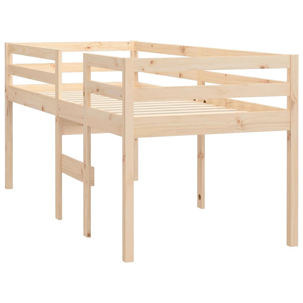 højseng 80x200 cm massivt fyrretræ