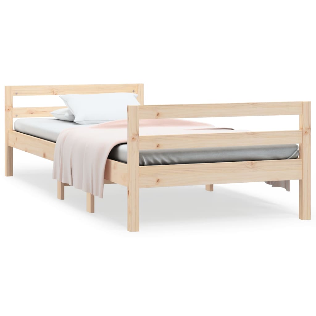 sengeramme uden madras 80x200 cm massivt fyrretræ