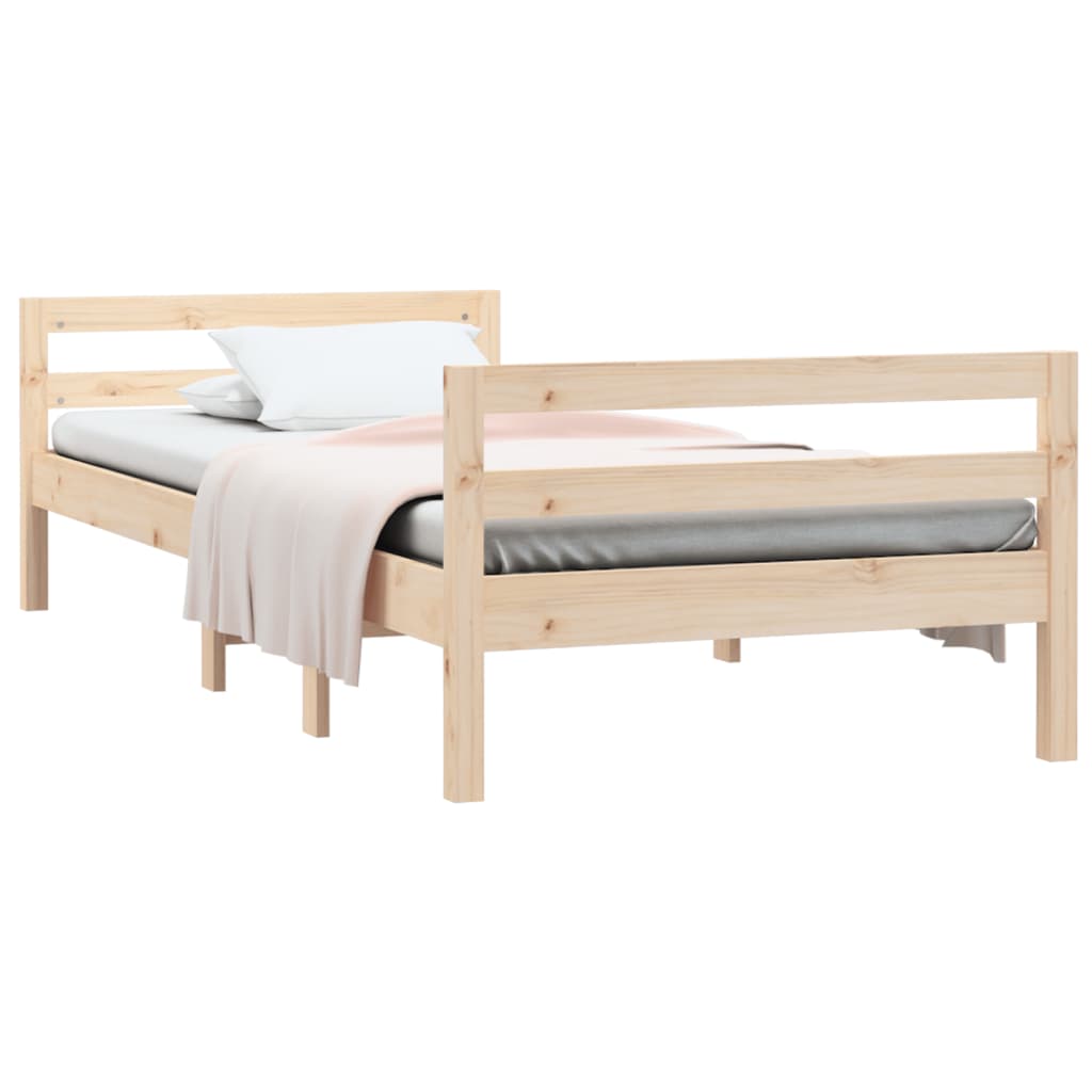 sengeramme uden madras 80x200 cm massivt fyrretræ