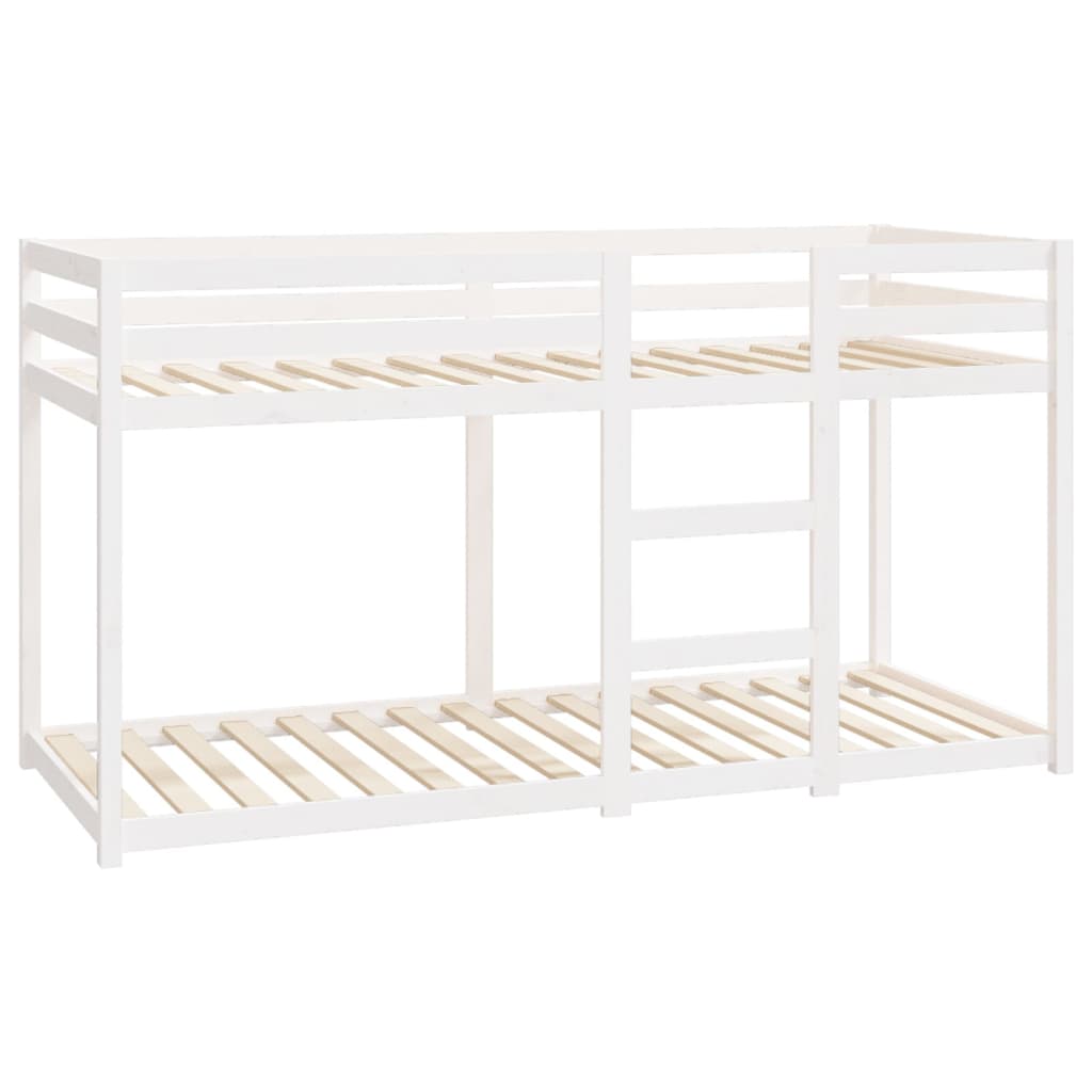 køjeseng 80x200 cm massivt fyrretræ hvid