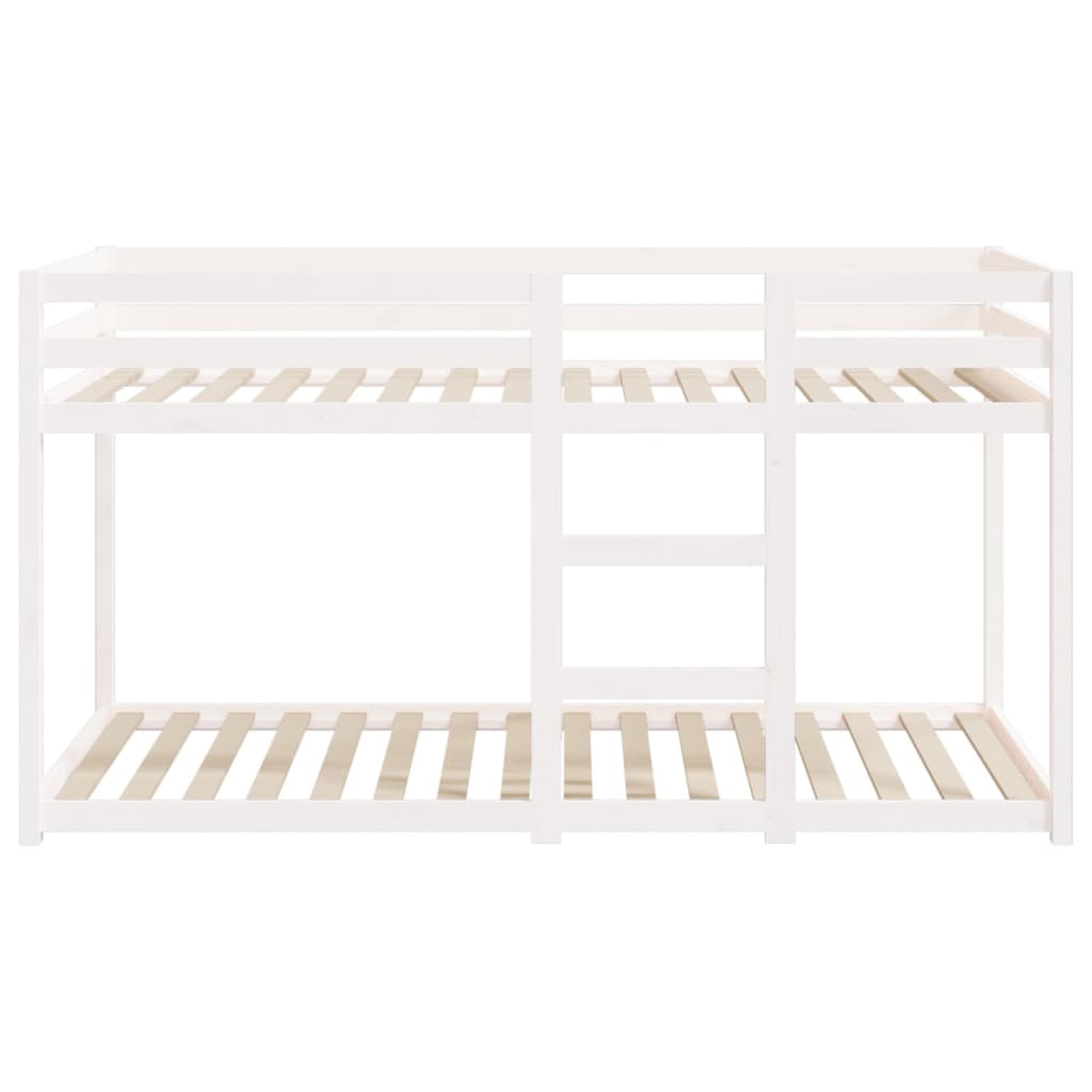 køjeseng 80x200 cm massivt fyrretræ hvid