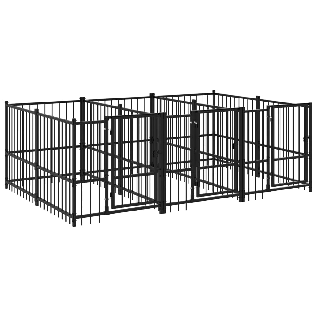 udendørs hundegård 5,63 m² stål