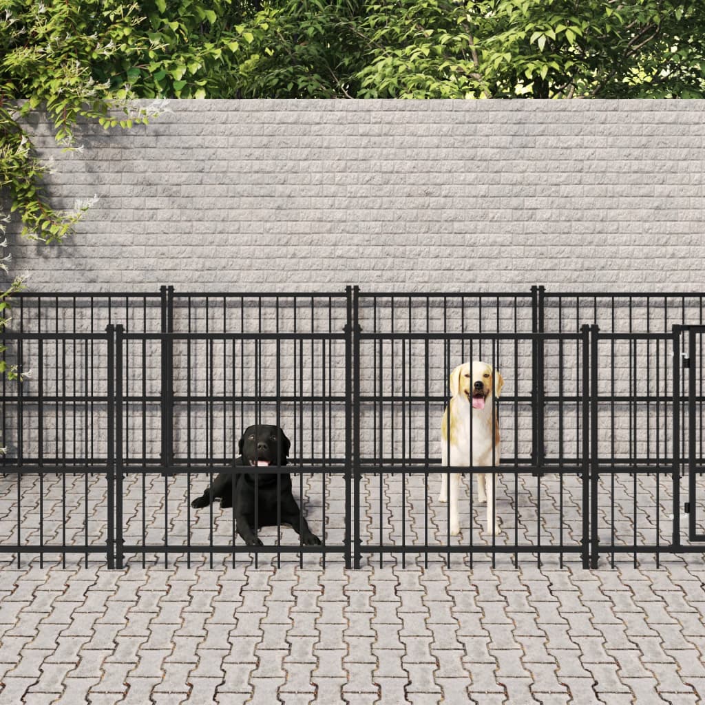 udendørs hundegård 18,77 m² stål